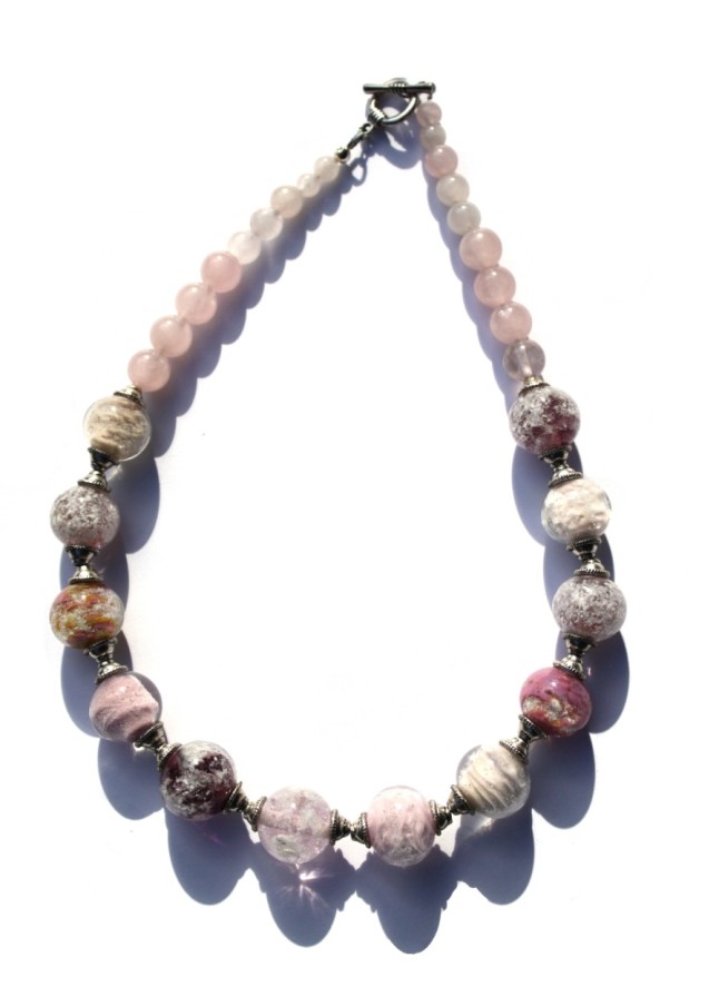 Ketting roze met Rozen Quartz
